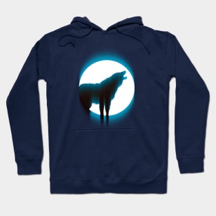 Wolf howling at the moon Hoodie